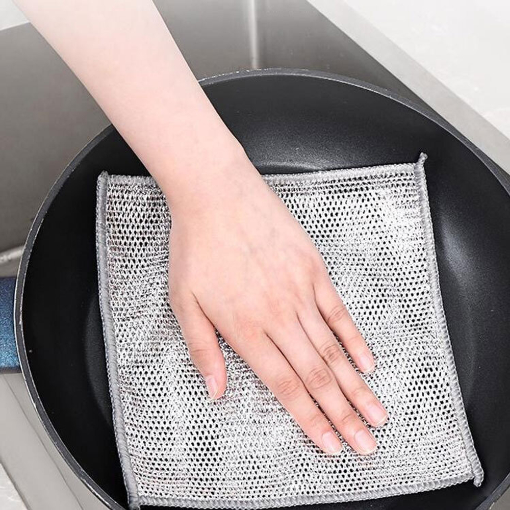 Салфетка для уборки 20*20см 10шт, лавсан с металлизированной нитью, NNDC33