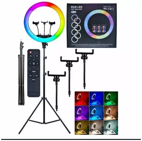 Кольцевая лампа RGB LED 45 см с держателем для смартфона MJ18