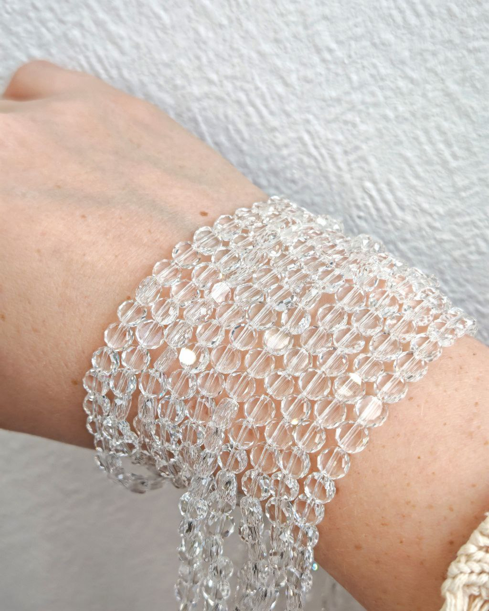 сгт304 Стекло граненое таблетка 8мм, прозрачный АВ, 54см