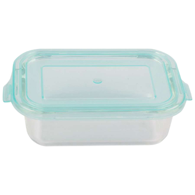 Контейнер LIMPIDO, 370 мл из жаропрочного стекла с крышкой из пластм,прямоуг,темп режим -40 до +300С