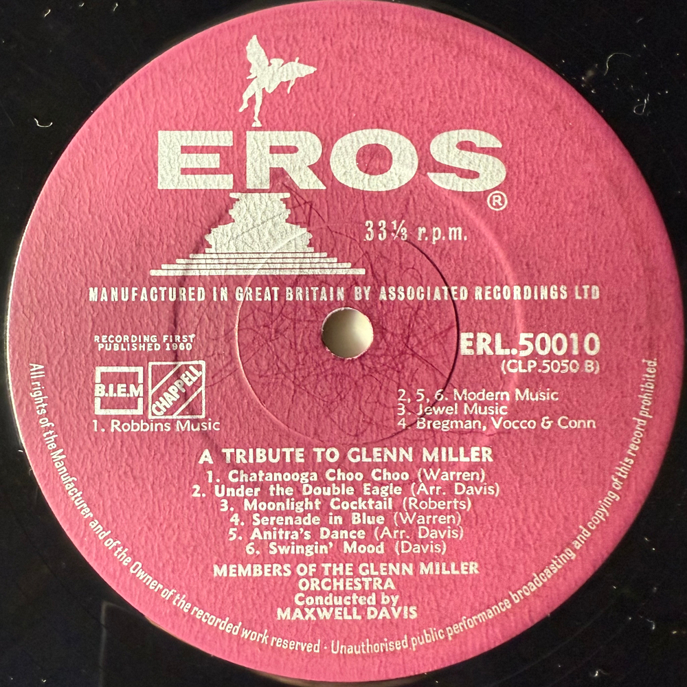 Members Of The Glenn Miller Orchestra ‎– A Tribute To Glenn Miller (Англия 1961г.)