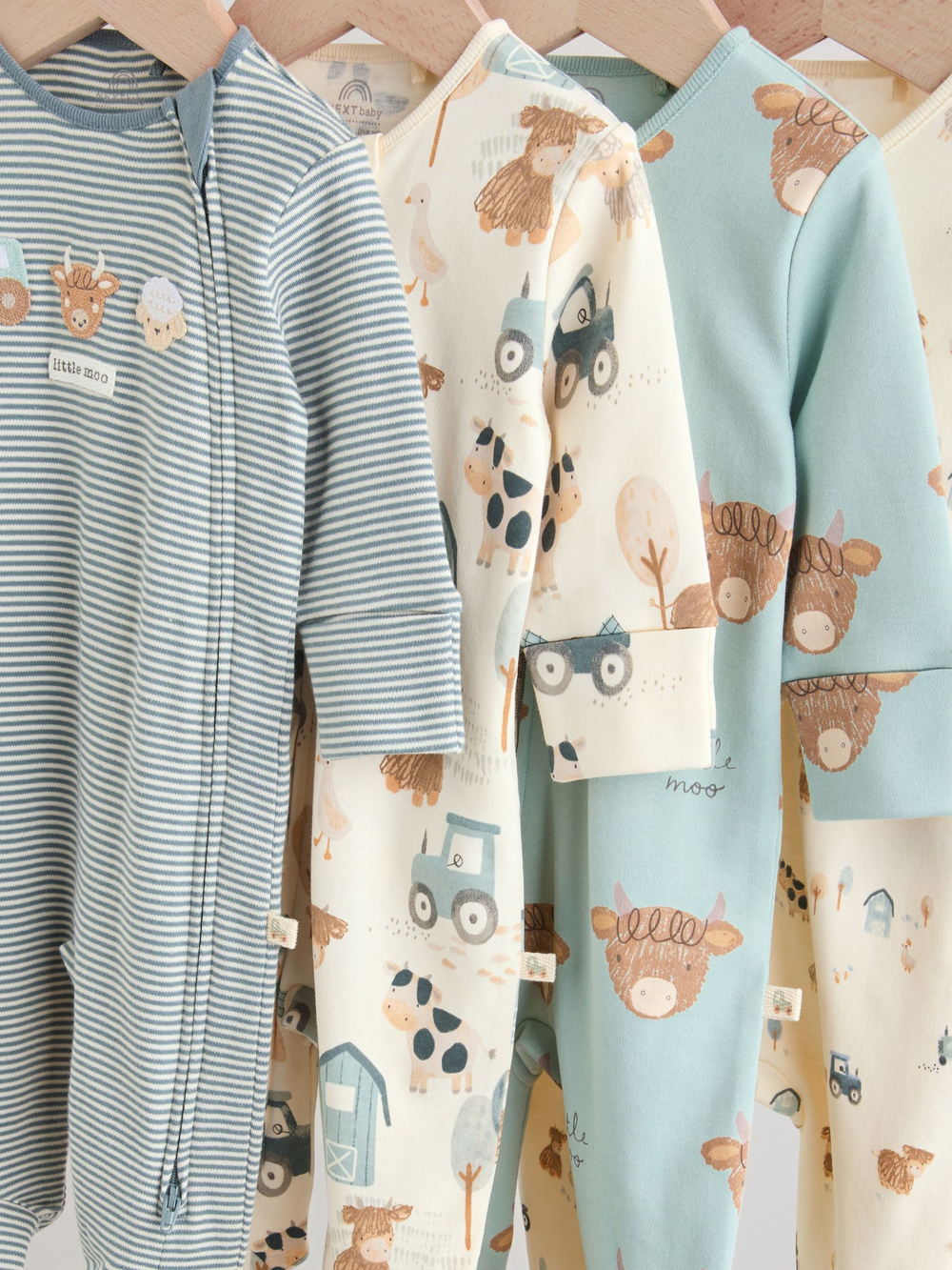 Комбинезон / Слип для малышей Next F35-914, 4 шт., Серый, Молочный