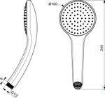 Легкоочищаемая 1-функциональная душевая лейка, O100мм  Ideal Standard B9402XG