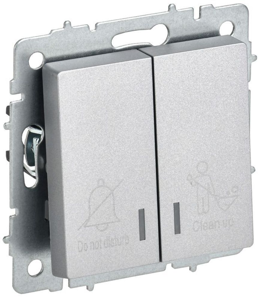 Выключатель 2-кл. BRITE 10А ВС10-2-9-БрА для отелей с индик. механизм алюм. IEK BR-V20-2-10-K47