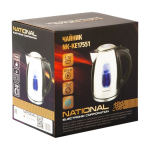 Чайник электрический National, NK-KE17551, 1.7 л, 2200 Вт, ск нагр элем, металл