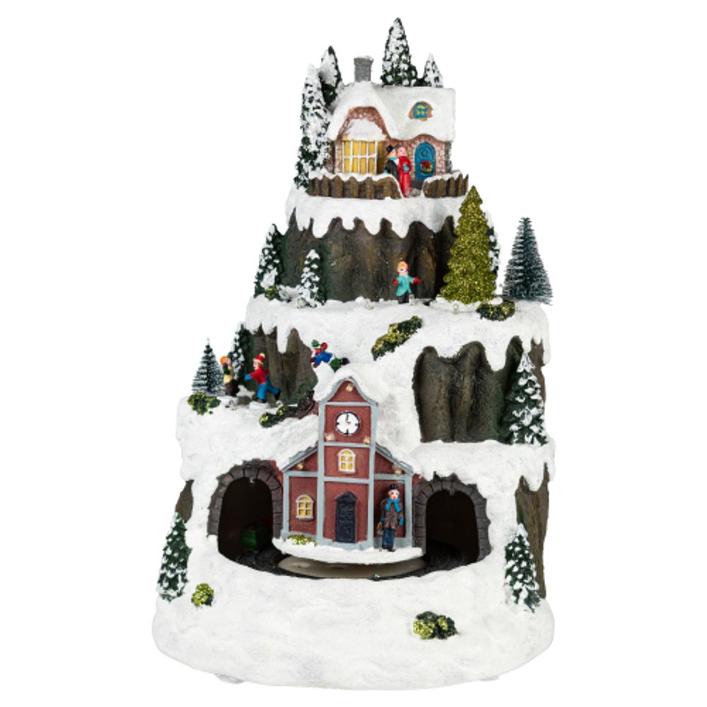 Светодиодная новогодняя фигура ЭРА EFIS-S07 композиция Рождество музыка теплый белый свет 3*АА 25*23*34 см