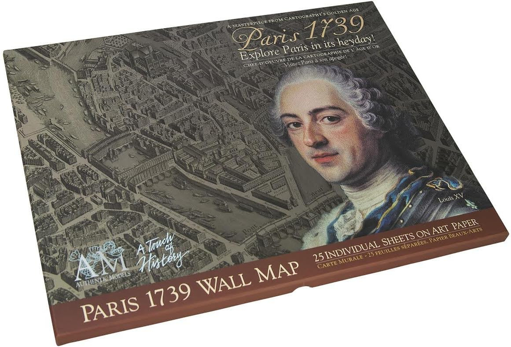 Карта Парижа 1739 года 240х190 см Authentic Models Коричневый
