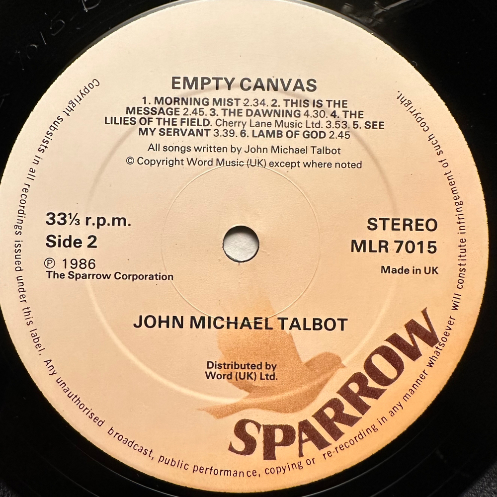 John Michael Talbot - Empty Canvas (Англия 1986г.)