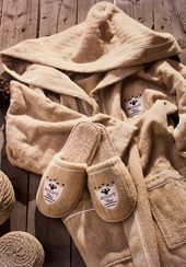 RODOLPHE  РУДОЛЬФ махровый мужской  халат с капюшоном и с тапочками  Maison Dor Турция