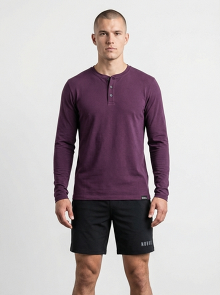 Лонгслив NOBULL винный на пуговицах