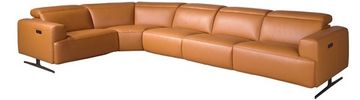 5-местный диван с реклайнером 6263 с левым шезлонгом из коричневой кожи Испания 