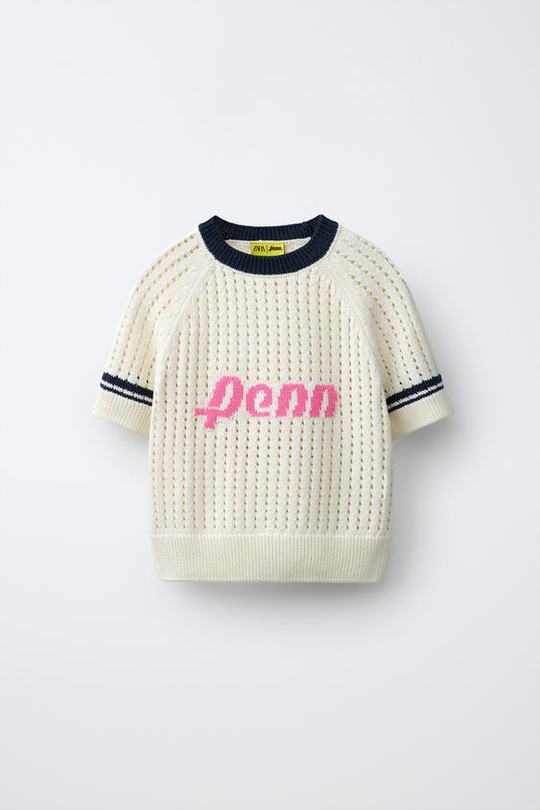 ZARA ТОП С ПРИНТОМ PENN ©, ЭКРЮ