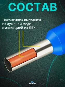 Набор наконечников НШВИ для проводов 1900 шт. Гильзы для проводов от 0,5 до 6 мм2.