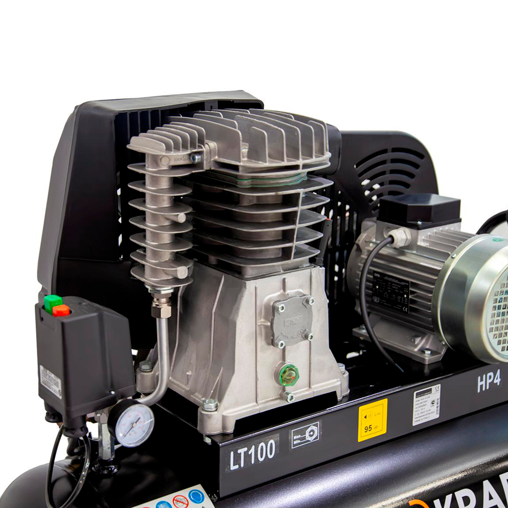 WDK-91054 Компрессор поршневой с ременным приводом: 541 л/мин, 3 КВт, 380 В, ресивер 100 л