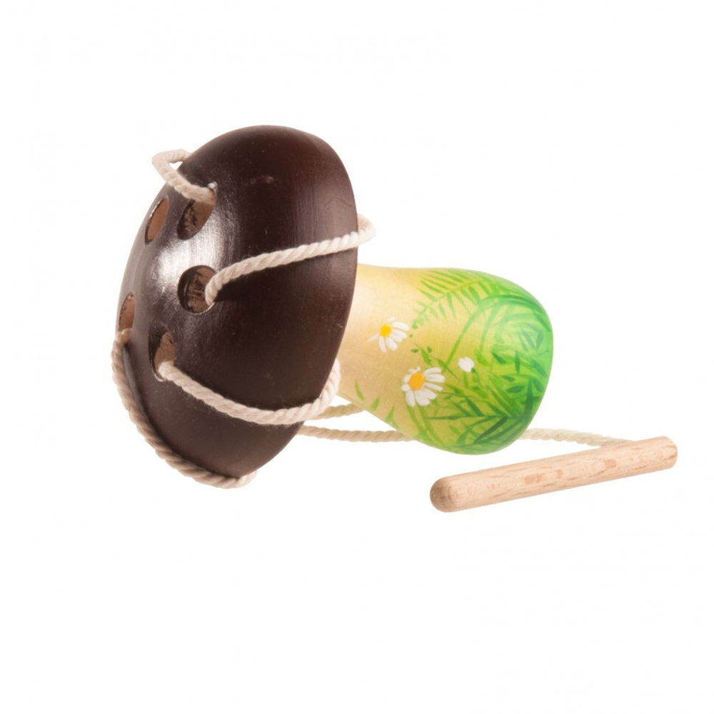 Гриб - шнуровка с нежной зеленью по ножке Леснушки