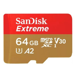 Карта памяти Micro SecureDigital 64Gb Sandisk Extreme (SDSQXAH-064G-GN6MN)