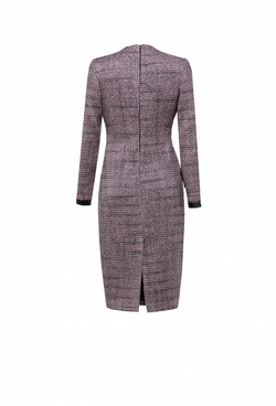 Полуприлегающее твидовое платье в клетку 04-02-23 FW