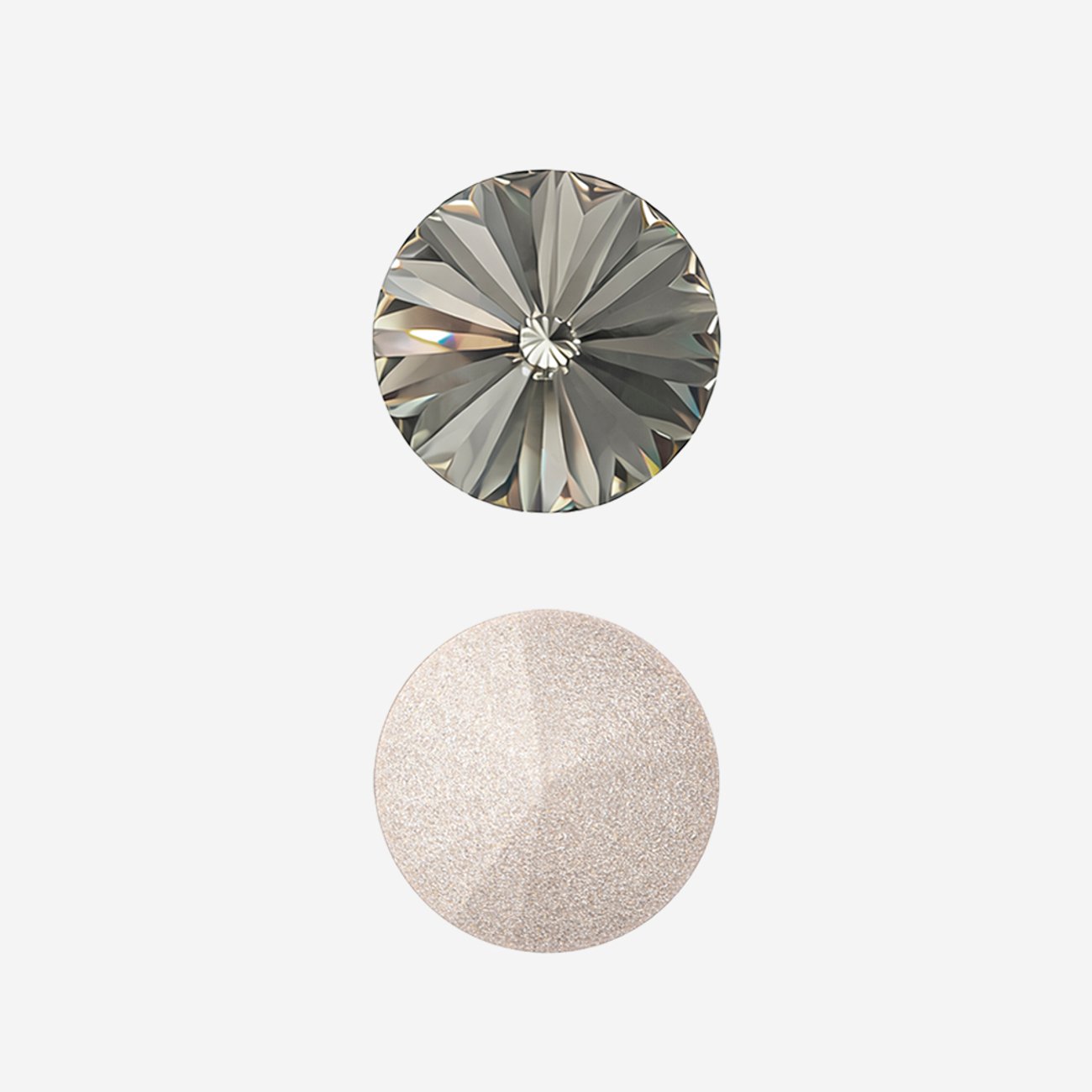 Кристалл Риволи (Rivoli), оттенок "Черный Бриллиант"/"Black Diamond", 10мм
