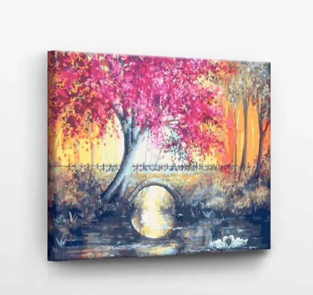 Картина по номерам "Лиловое дерево у моста"