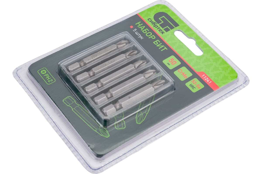 Набор бит PH2x50, сталь CrMo, 5 шт.// Сибртех