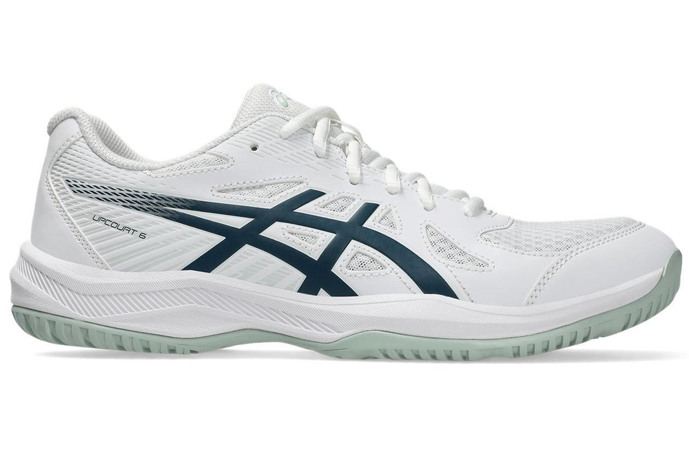 Мужские кроссовки для бадминтона/сквоша Asics Upcourt 6 - white/tranquil teal