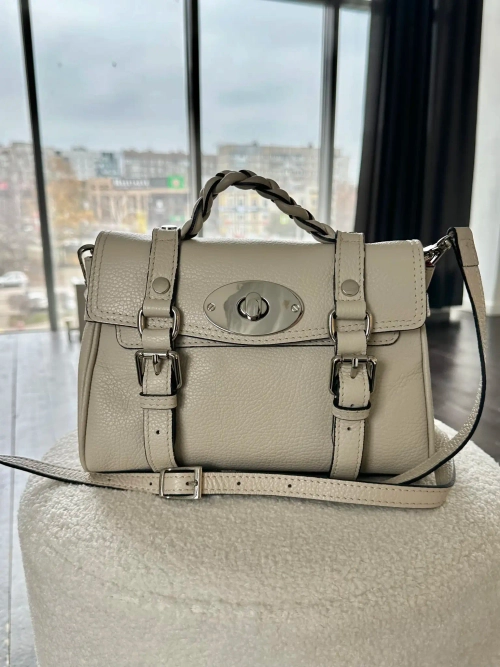 Женская молочная сумочка из натуральной кожи