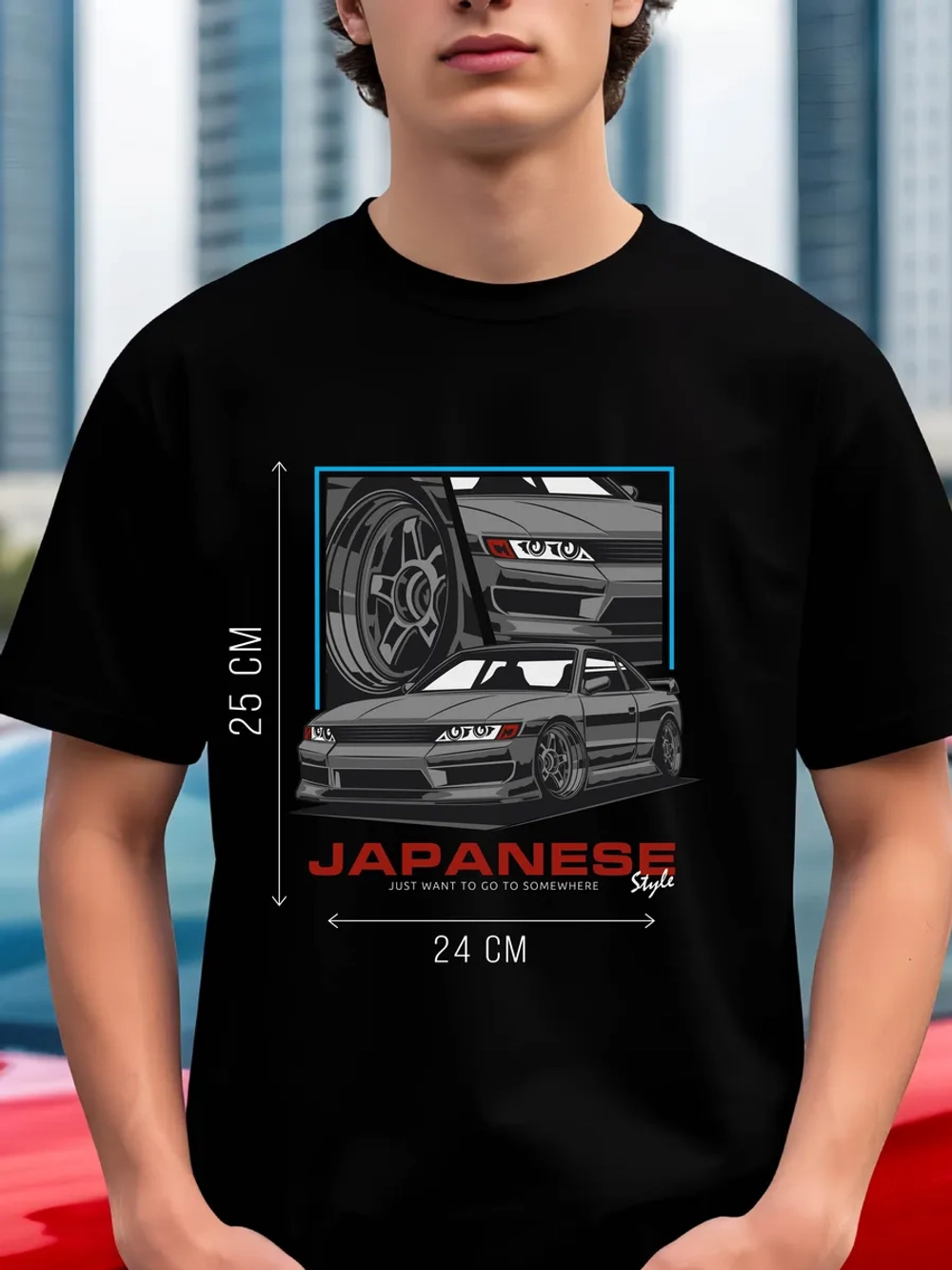 Футболка мужская y2k с принтом машиной