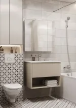 Тумба с раковиной Aquaton Форм 75 капучино с фасадом капучино, Раковина Элина 75