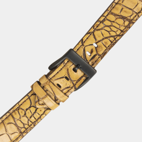Ремешок для Apple Watch 40/41/42 mm из кожи аллигатора, бежевого цвета винтаж