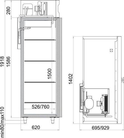 Холодильный шкаф Polair CM110-G (нерж)