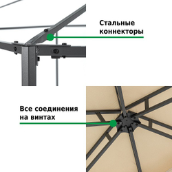 Шатер садовый Green Glade Gexagon Beige (сторона 200 см, площадь 10.5 м²)