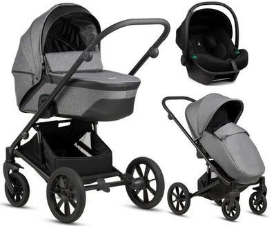 Детская коляска Noordi Aqua V2 3 в 1 с автокреслом Terra Black 1482633 Dark Grey