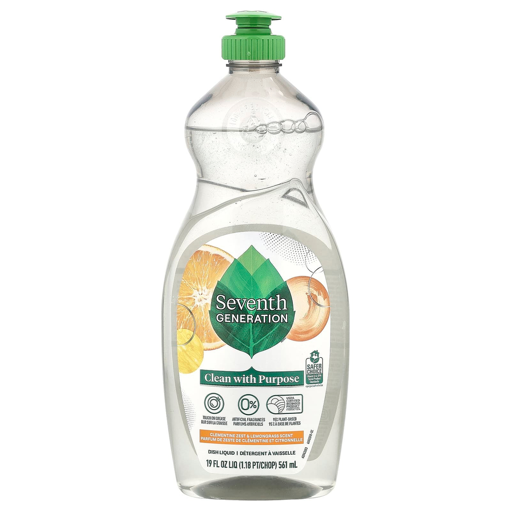 Seventh Generation, Dish Liquid, цедра клементина и лемонграсс, 561 мл (19 жидк. унц.)