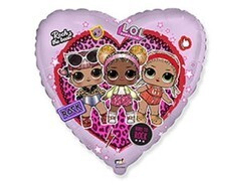 F 18" Сердце, Куклы ЛОЛ (Розовый), 1 шт.