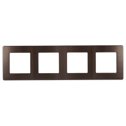 Рамка для розеток и выключателей ЭРА Серия 12 12-5104-13 на 4 поста, Сатин, бронза