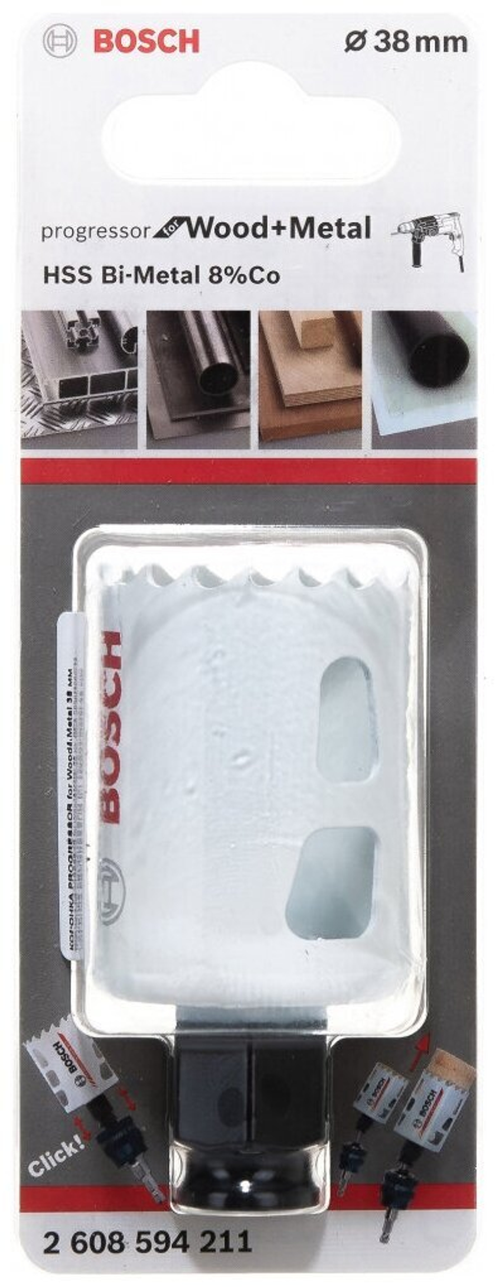 Коронка для металла BOSCH HSS CO ф 38мм 2 608 594 211