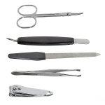 Маникюрный набор на блистере, 5 предметов «Ultramarine» (пилка металлическая, ножницы, пинцет, триммер и кусачки)