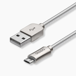 Дата-кабель Metal USB - micro USB, алюминий, 1.2м, стальной