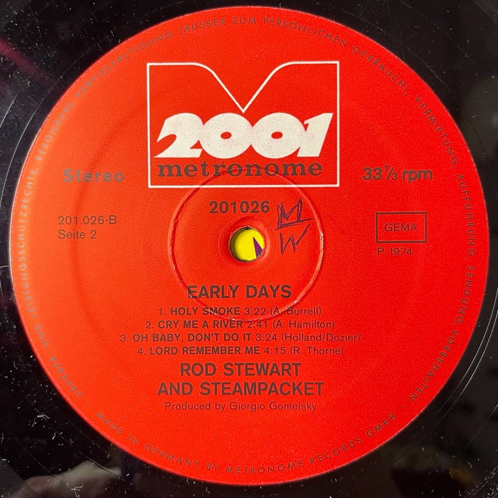 Винтажная виниловая пластинка LP Rod Stewart and Steampacket Early Days (Germany 1974)