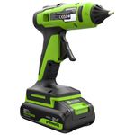 Пистолет клеевой акк. Greenworks G24GLG, 24V, 150°С, нагрев 90 сек, стержни 11 мм, антикапля,1х2Ач,ЗУ,кор (3502207CUA)