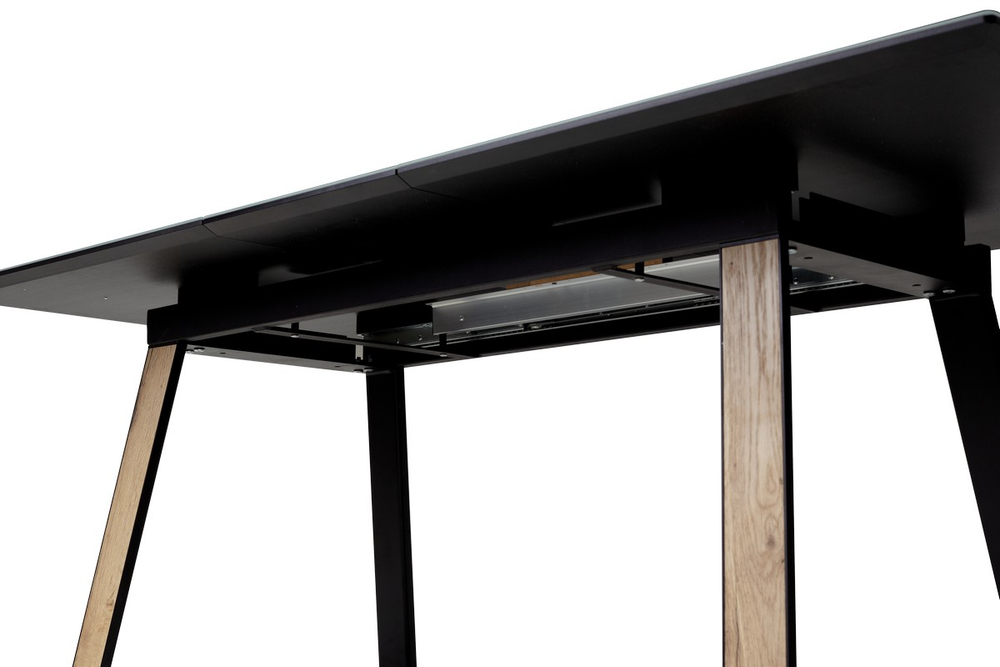 Стол М-City DISAUR Франк 160 Графит, стекло, Дуб Галифакс черный