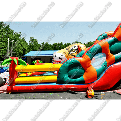 Большая надувная горка "Кобра эконом с роботом", 12*11*7 м