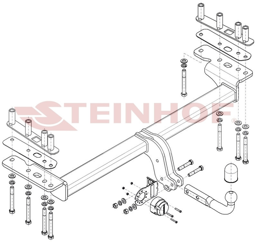 Фаркоп Steinhof L-104 для Land Rover Discovery Sport 2015-2019(паспорт и сертификат в комплекте)(без электрики)
