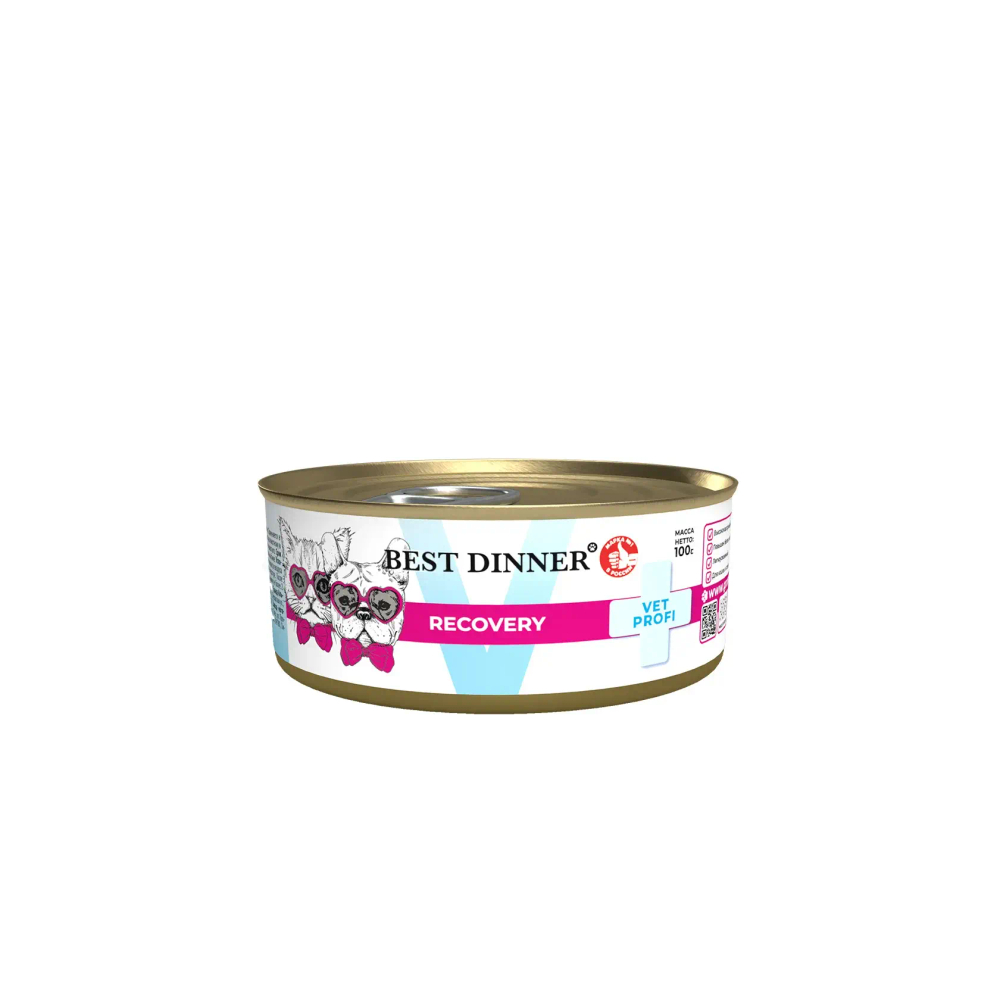 BEST DINNER (Бест Динер) Exclusive Vet Profi консервы для кошек и собак при истощении, выздоровлении и послеоперационном восстановлении, 100 г
