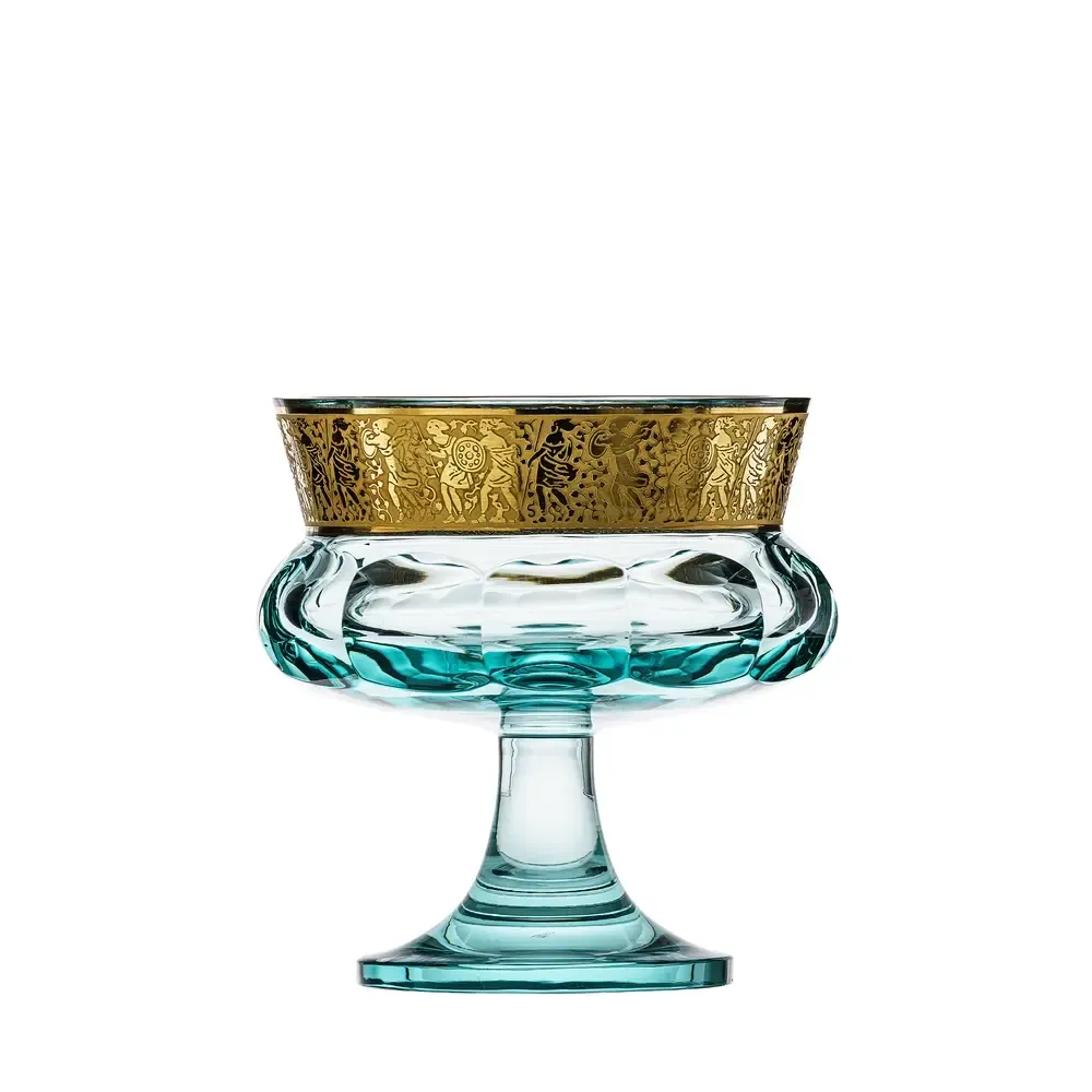 Конфетница Moser Mirth Aquamarine, 14 см