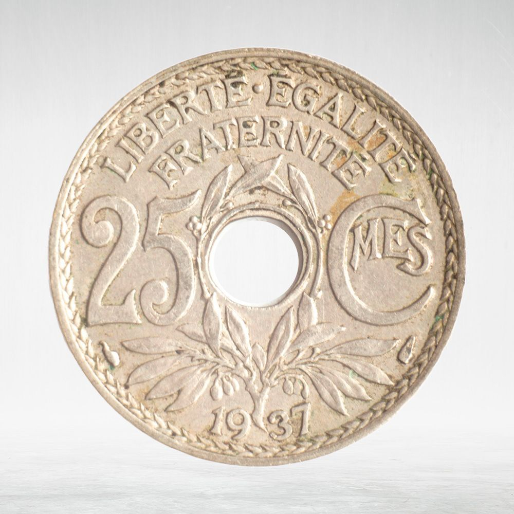 France, 25 Centimes 1937 - Edmond-Émile Lindauer, VF