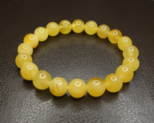 Браслет из натурального балтийского янтаря шар 10 мм