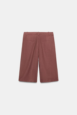 ZARA ДЛИННЫЕ БЕРМУДЫ ИЗ ЛЬНА, МАРСАЛА