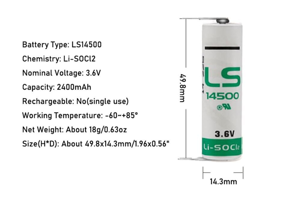 Элемент питания SAFT LS14500-2PF