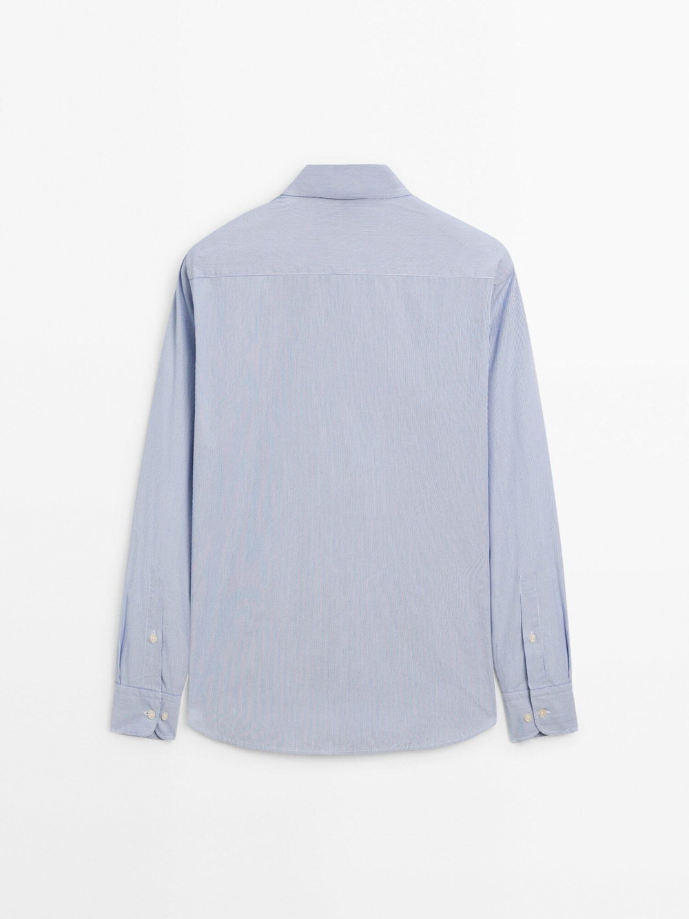 Massimo Dutti Рубашка облегающего кроя из поплина в мелкую полоску, синий